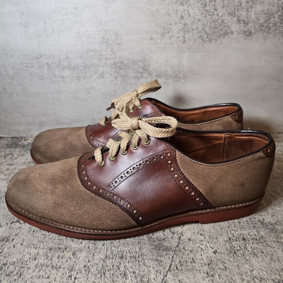 Walk-Over Rare Vintage Suede & Calfskin Saddle Mens Dress Shoes Oxford Sz 11 D/B main image 6